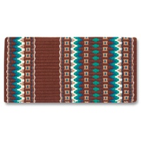 40&quot; x 34&quot; Domino Saddle Blanket, Chocolate/Tan/Teal