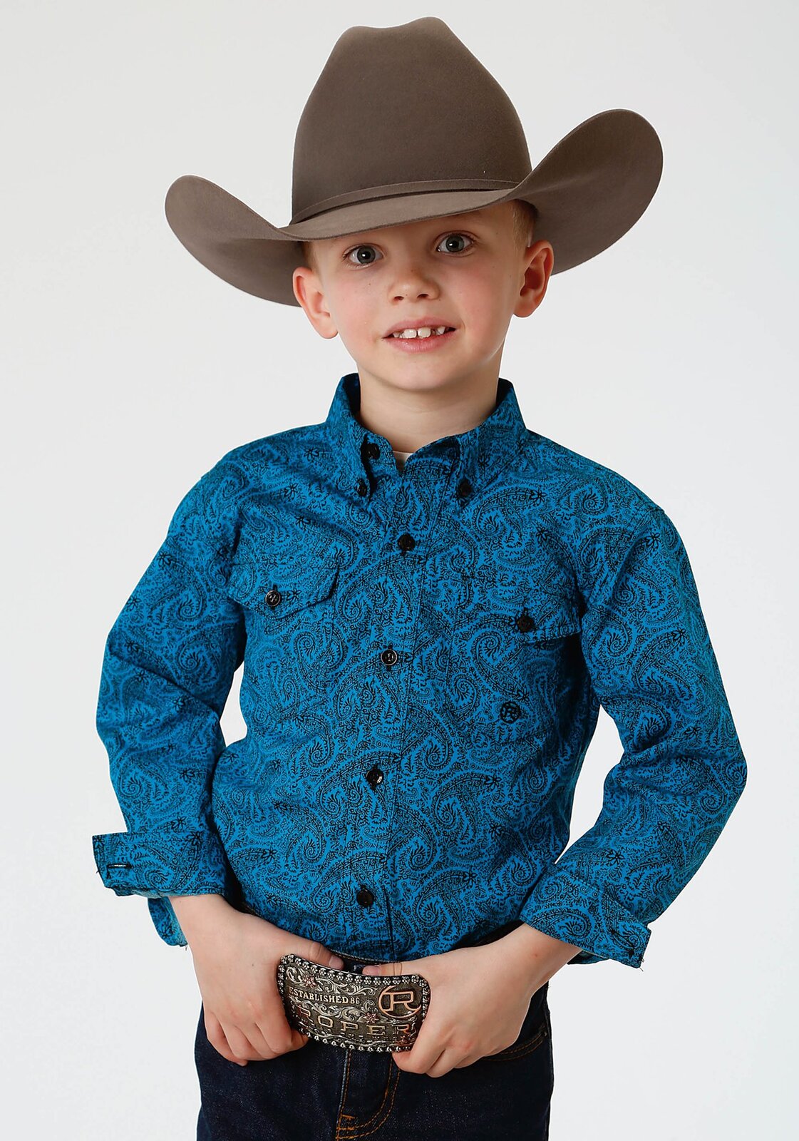 Boys Amarillo Blue Paisley Shirt