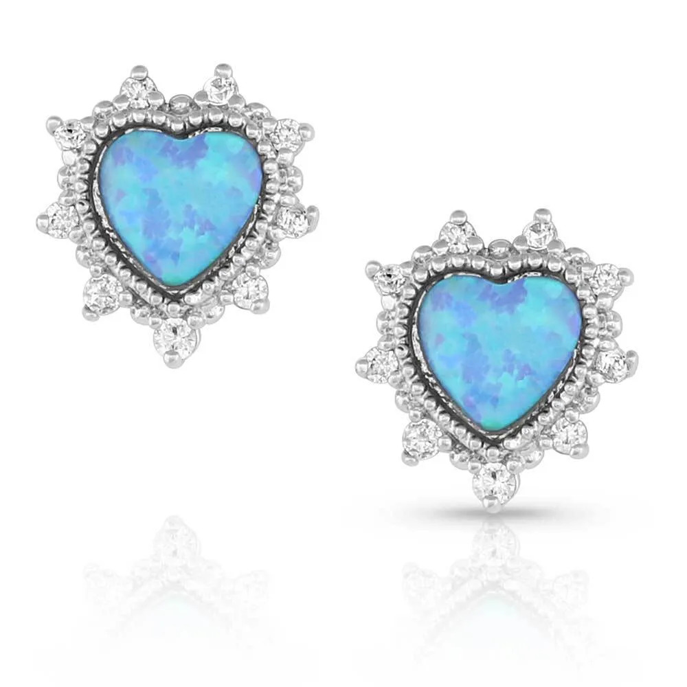 Heart hotsell opal earrings