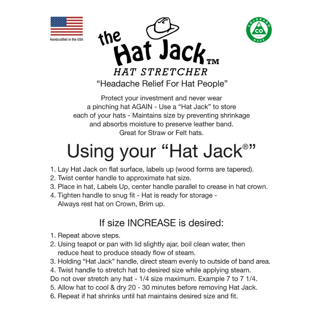 Hat Stretcher Wooden - One Size Fits All - Hat Jack - Stretch FREE