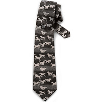 Galloping Horse Silk Tie, Charcoal/Black