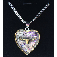 Necklace Antique Longhorn Heart
