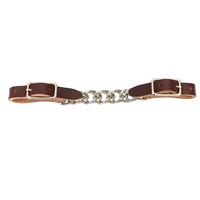 Leather Curb Chain 5/8", Golden Brown
