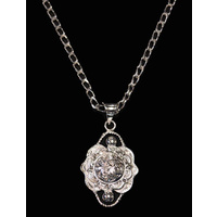  Necklace Black / Silver Raised Dome