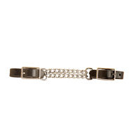Curb Strap with Double Chain, Black