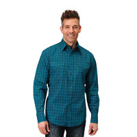 Mens West Made Teal Print Shirt