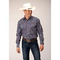 Mens Amarillo Blue Paisley Shirt