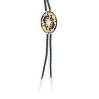 Bolo Tie Oval Tri-Colour Floral