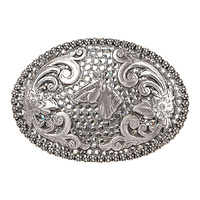 Horsehead Crystal Oval Buckle