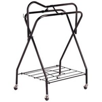 Portable Saddle Stand with Castors, Black