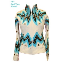 "W" Jacket, Sand/Turquoise (includes matching pants)