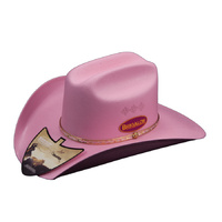 Kids Cheyenne Coloured Hat, Light Pink