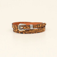 Tapered Tan Floral Tooled Hatband