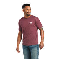 Mens Buckle Flag Tee, Burgundy