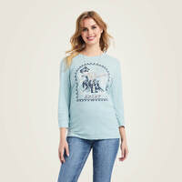 Womens Bronc & Barrels 3/4 Tee, Arctic