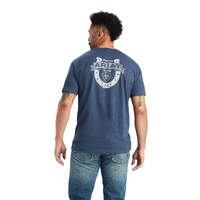 Mens Lucky Horseshoe Tee, Navy Heather