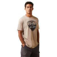 Mens Geo Fill Tee, Oatmeal Heather