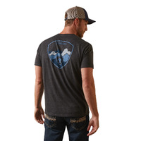 Mens Logoscape Tee, Charcoal Heather