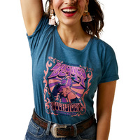 Womens Bronc Betty Tee Steel Blue Heather