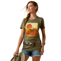Womens Mustang Fever Tee Military Heather