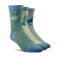 Womens Charm Crew Socks (3 Pack), Purity / Arctic Horses