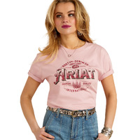 Womens Western Wheat Tee, Dusty Rose