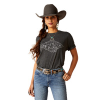 Womens Desert Diamond Tee, Charcoal Heather