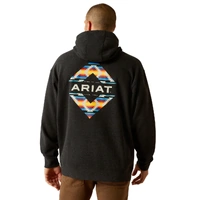 Mens Diamond Canyon Hoodie, Black Heather