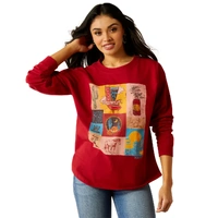 Womens Roadside Oversized Tee, Rio Red