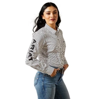 Womens Team Kirby Stretch Shirt, Black/White Triangle Stripe