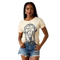 Ariat Womens Steer Bomb T-Shirt, Cream