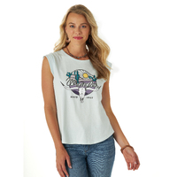 Womens Cuffed Sleeve Graphic Tank