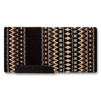 40&quot; x 34&quot; Domino Saddle Blanket, Black/Sand/Chocolate