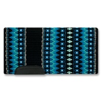 40&quot; x 34&quot; Domino Saddle Blanket, Black/Turquoise/Teal