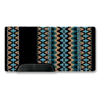 40&quot; x 34&quot; Kiva Saddle Blanket, Black/Honey/Ocean Blue