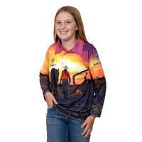 Girls Fishing Shirt, Western Sunset