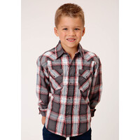 Boys West Made Grey Plaid Shirt