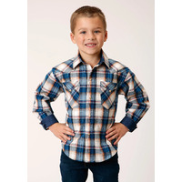 Boys West Made Denim Plaid Shirt