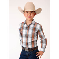 Boys Amarillo Grey Plaid Shirt