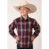 Boys Amarillo Wine Plaid Shirt