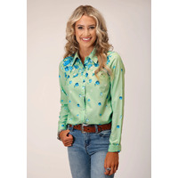 Womens Studio West Green Floral Shirt