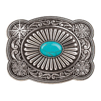 Scallop Edge Fan Turquoise Buckle