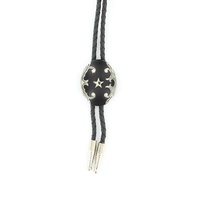 Bolo Tie Black and Silver Star