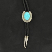 Bolo Tie Turquoise Horseshoe