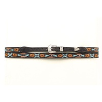 Aztec Embroidered Hat Band, Black