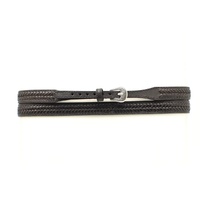 3/4" Leather Laced Hat Band, Black