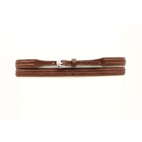 3/4" Leather Laced Hat Band, Brown