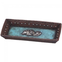 Horse Head and Blue Leather Tray