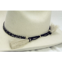 Horsehair Hat Band 5/8", Black & White