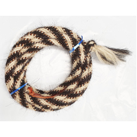 5/8" Horsehair Mecate, Black & White w/Brown Accents